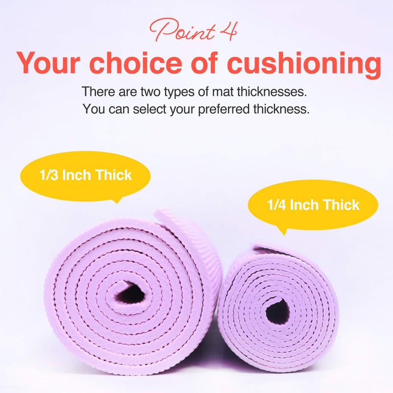 Primasole Yoga Mat with Carry Strap for Yoga Pilates Fitness and Floor Workout at Home and Gym 1/4 thick (Earth Brown Gray Color) PSS91NH004A - Image 5